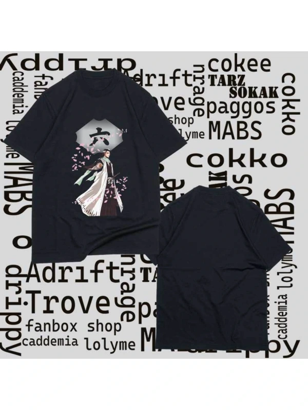 Kod Presss Unisex Siyah Byakuya Anime Bleach T-shirt 127222tt