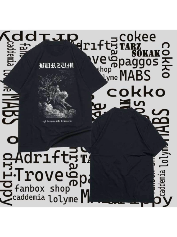 Kod Presss Unisex Siyah Horse Burzum T-shirt 23781tt