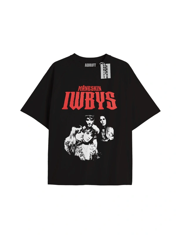 Kod Presss Unisex Siyah Iwbys Band Maneskin T-shirt 359720tt