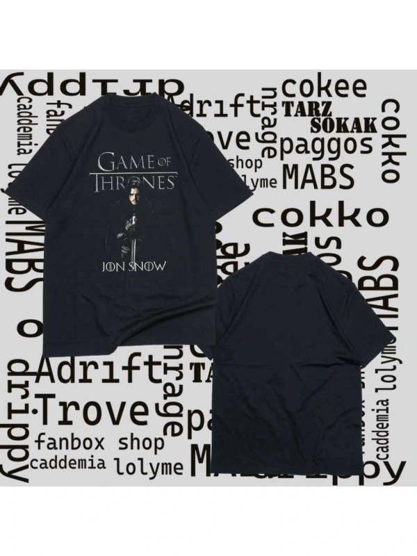 Kod Presss Unisex Siyah Jon Snow V2 Dizi Game Of Thrones T-shirt 360007tt