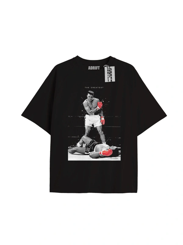 Kod Presss Unisex Siyah Ring Boxing Boks Muhammed Ali T-shirt 315897tt