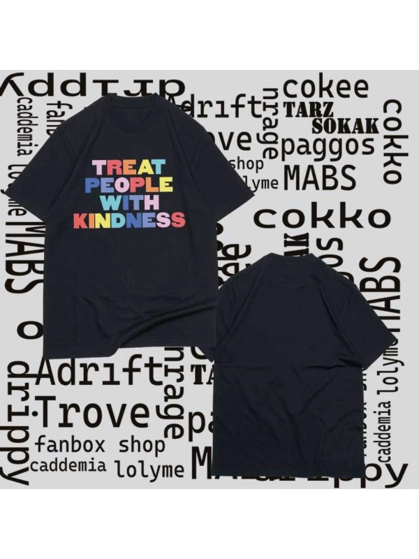 Kod Presss Unisex Siyah Treat People With Kindness Harry Styles T-shirt 318797tt