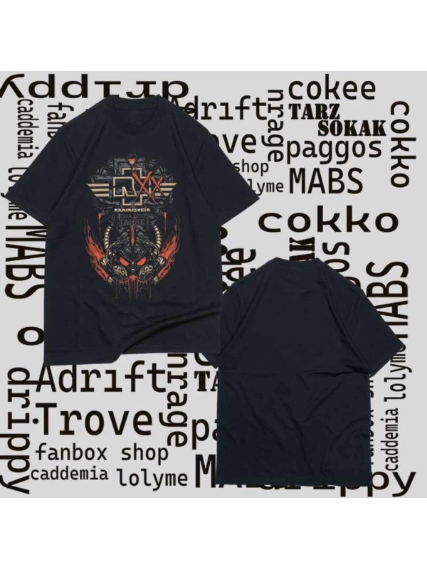 Kod Presss Unisex Siyah Zwanzig Rammstein T-shirt 106770tt