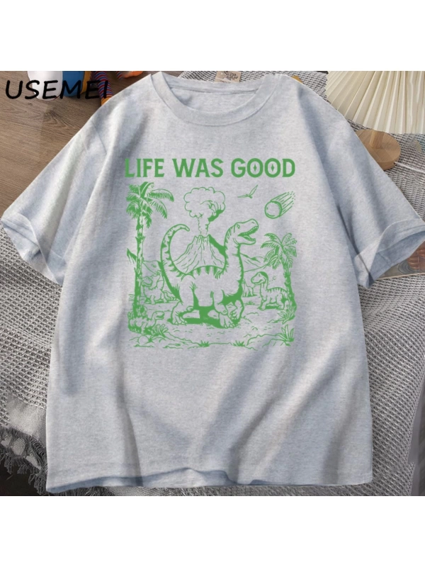 Komik dinozor T Shirt hayat iyi  Retro 90s Dino T-shirt