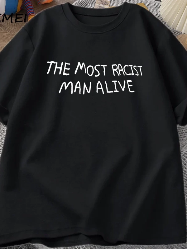 Komik En Irkçı Adam Canlı Grafik T-shirt Erkek Kadın Kısa Kollu Pamuk sıfır yaka bluzlar Unis 2870