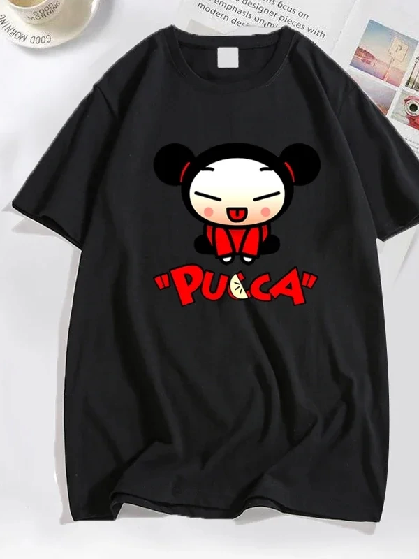 Komik karikatür Pucca çin bebek T-shirt erkekler kadınlar sevimli grafik T Shirt pamuk kısa k 2929