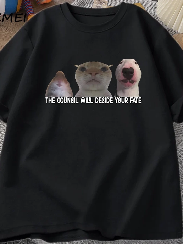 Komik Kedi Meme TeeGrafik T Shirt Erkek Kadın Aptal Hayvanlar T-shirt Pamuk Büyük Boy 2965