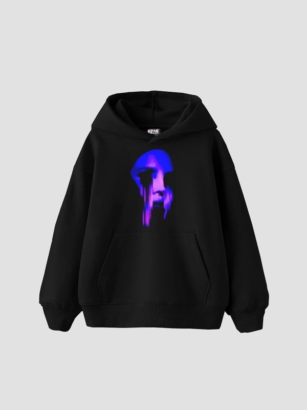 Lana Baskılı Oversize Unisex Siyah