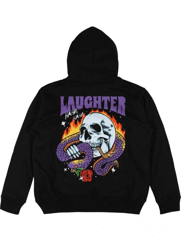 Laughter Siyah Oversize Unisex Kapüşonlu Sweatshirt Hoodie