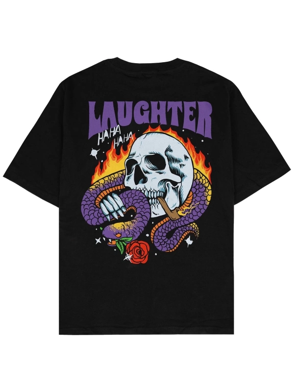 Laughter Siyah Oversize Unisex T-shirt