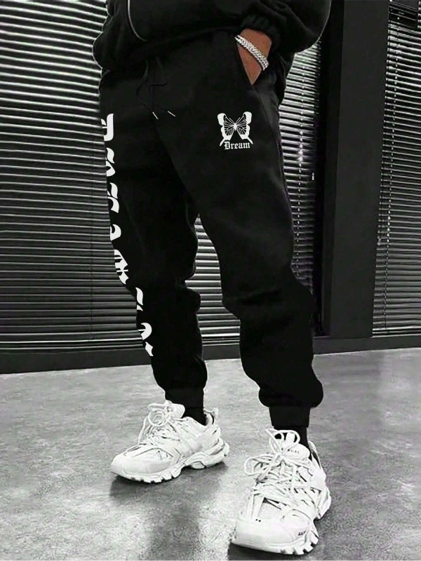 Letter Graphic Drawstring Waist Eşofman Altı