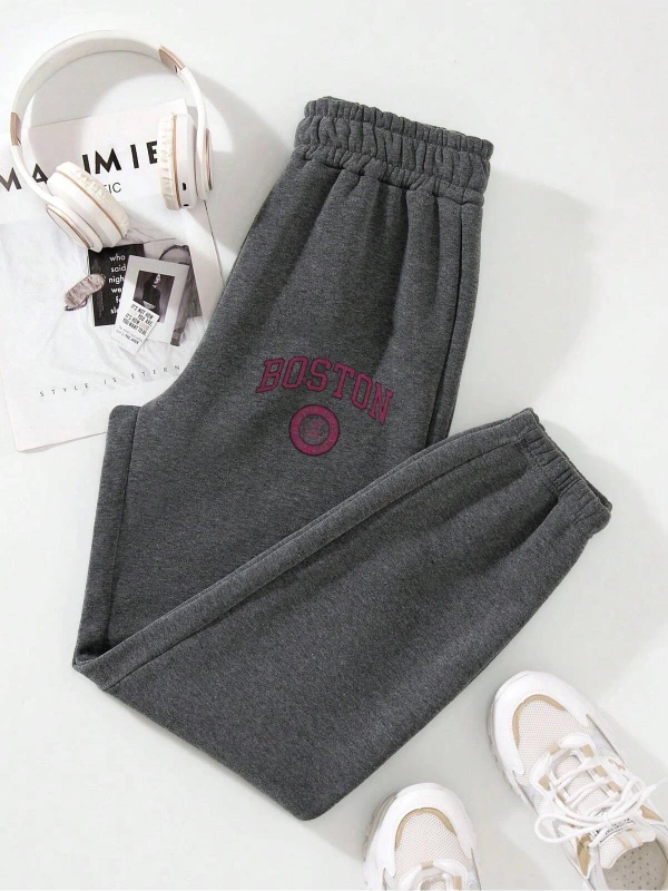 Letter Graphic Thermal Lined 4 Mevsim Eşofman