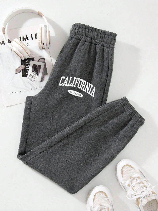 Letter Graphic Thermal Lined 4 Mevsim Eşofman