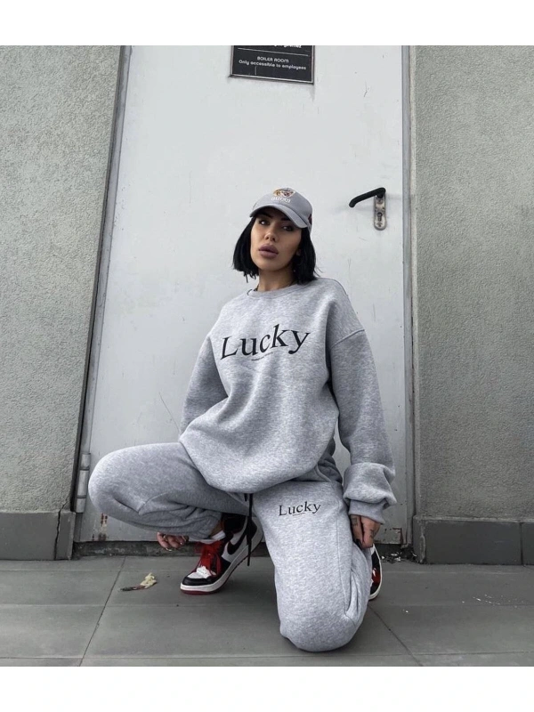 Lucky Dijital Baskılı Kışlık UNİSEX Eşofman Takımı