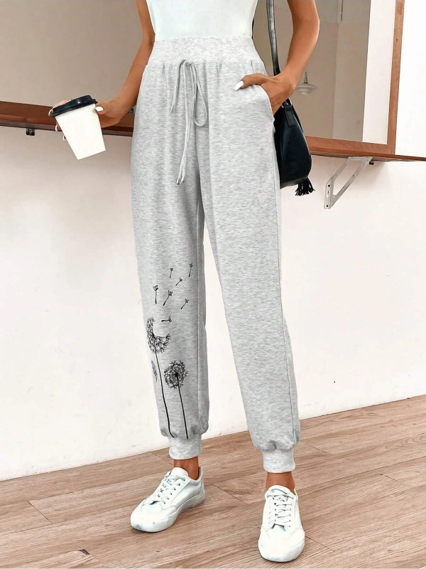 LUNE Dandelion Print Knot Front 4 Mevsim Eşofman