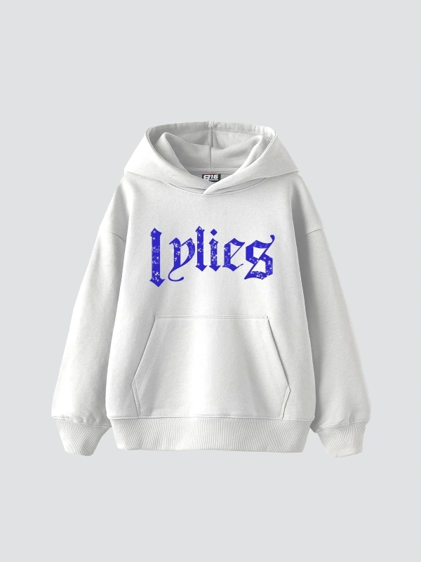 Lylies Baskılı Oversize Unisex Beyaz