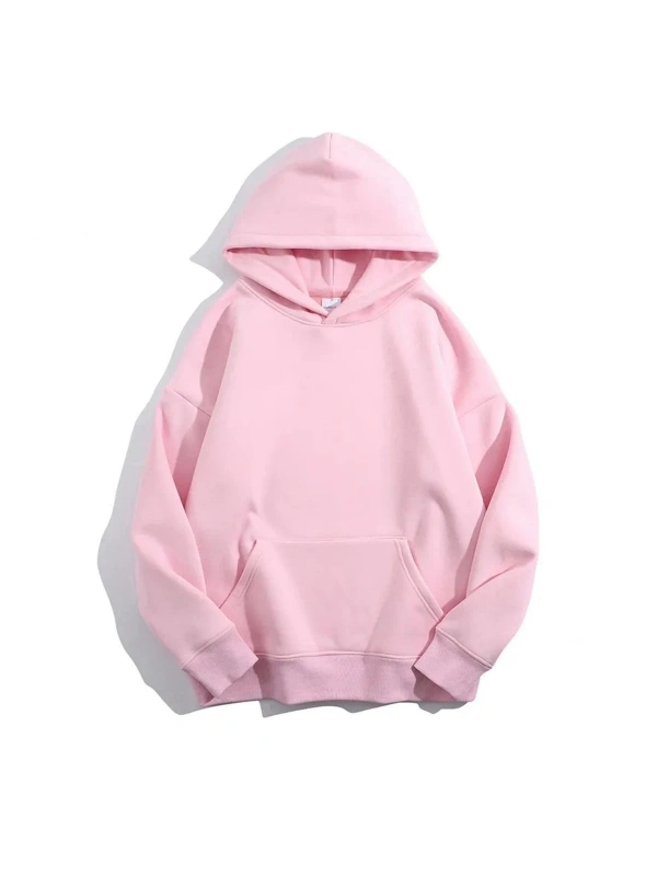 MABS Kadın Pembe Düz Oversize Kapüşonlu Sweatshirt Hodie