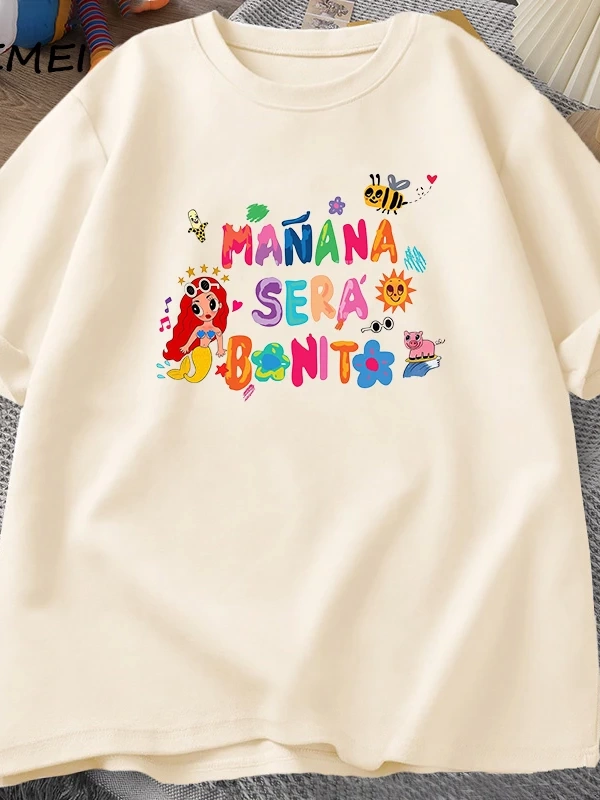 Manana Sera Bonito t-shirt kadın erkek kolombiya şarkıcı Karol G T Shirt pamuk kısa kollu Har 3007
