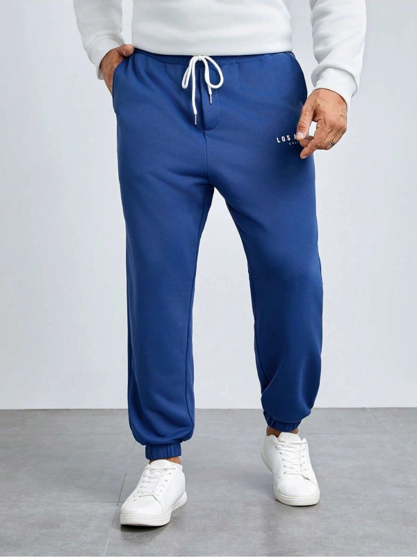 Manfinity Erkek Plus Harf Grafikli Büzgülü Bel Eşofman Altı