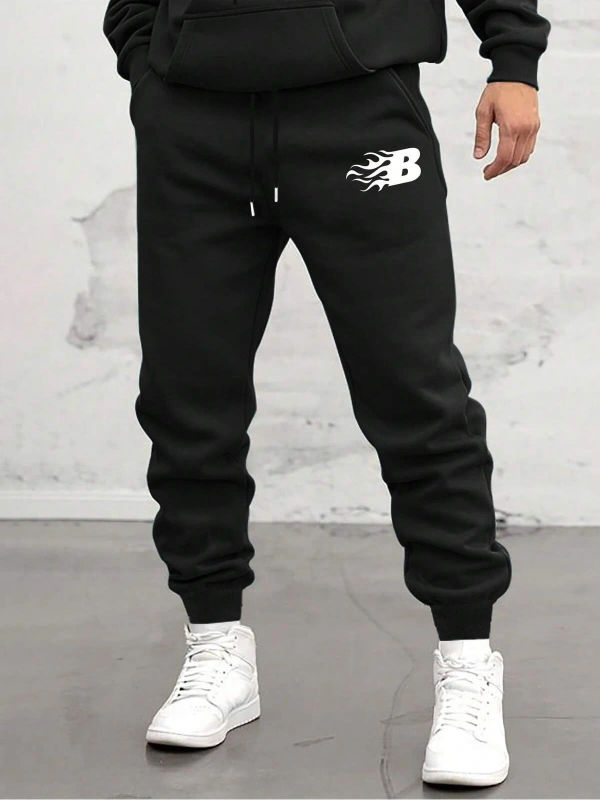 Manfinity Hypemode Erkek Harf Grafik İpli Bel Eşofman Altı