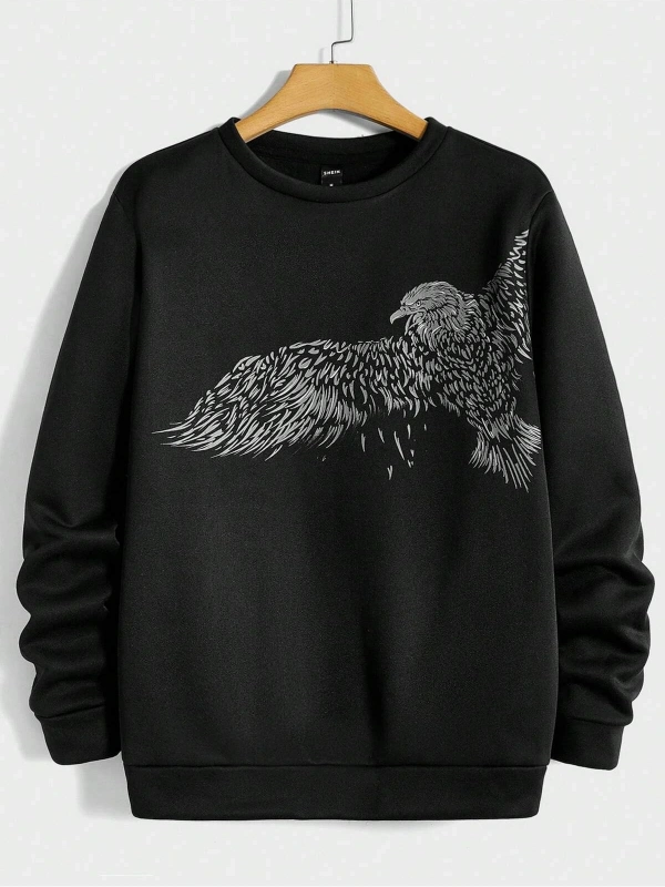 Manfinity LEGND Eagle Print Sweatshirt Siyah