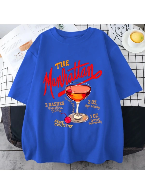 Manhattan Ağır vintage T erkek Kadın Moda Hip Hop streetwear Gevşek günlük kıyafetler