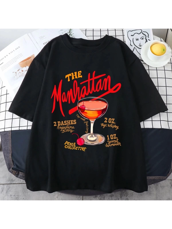 Manhattan Ağır vintage T erkek Kadın Moda Hip Hop streetwear Gevşek günlük kıyafetler