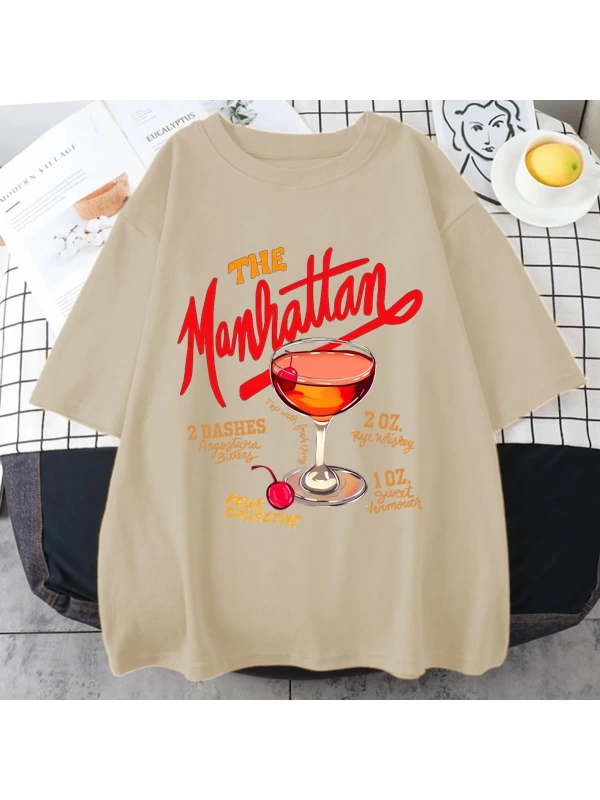 Manhattan Ağır vintage T erkek Kadın Moda Hip Hop streetwear Gevşek günlük kıyafetler