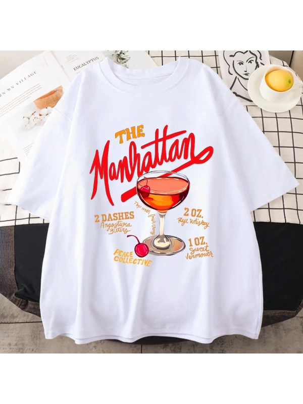 Manhattan Ağır vintage T erkek Kadın Moda Hip Hop streetwear Gevşek günlük kıyafetler