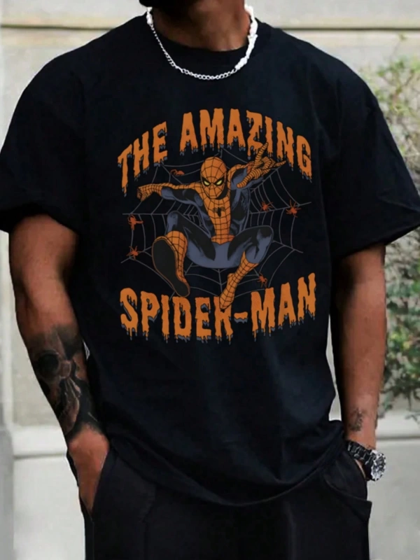 Marvel Erkek Basit Biz Deadpooluz Grafik Baskılı Yuvarlak Yaka Kısa Kollu Tişört, Siyah, Y