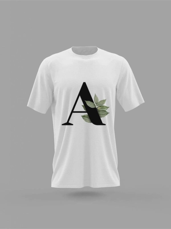 MAVİ A Harfi Yeşil Yapraklı Baskılı T-shirt PNRMTSHRT4530