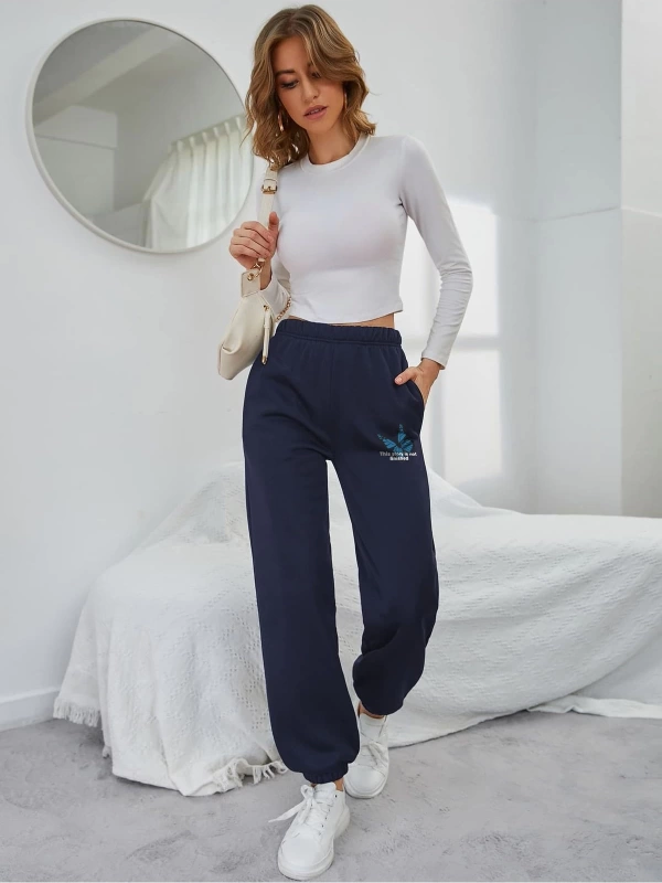 Mavi Kelebek Baskılı Unisex Eşofman