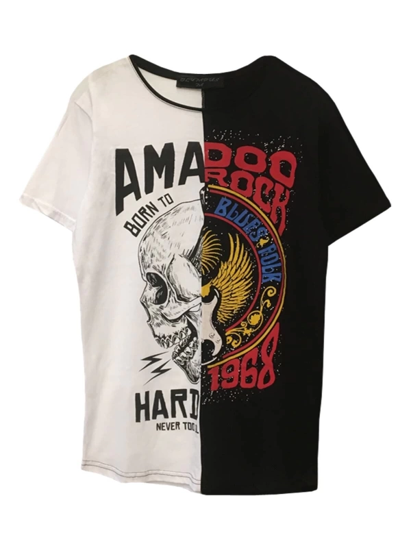 MAVİ Unisex Amado Rock Iskelet Baskılı Tişört RCKK56521