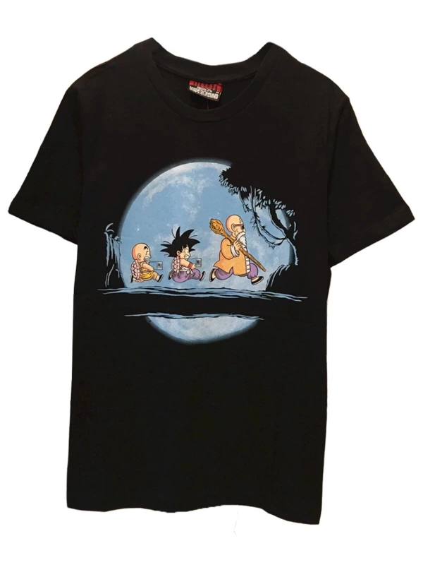 MAVİ Unisex Dragon Ball Z Sırt Baskılı Siyah Tişört DHGF98465132