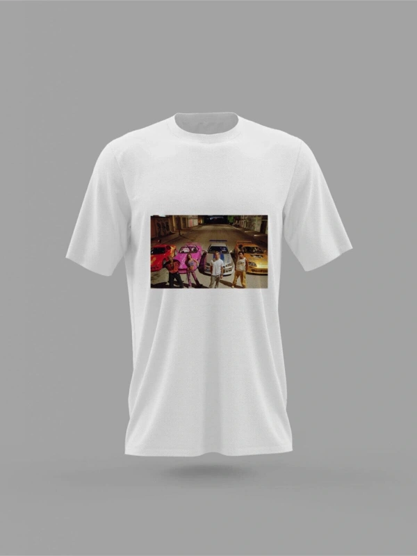MAVİ Unisex Hızlı Ve Öfkeli 2 Paul Walker Araba Baskılı T-shirt PNRMTSHRT4212
