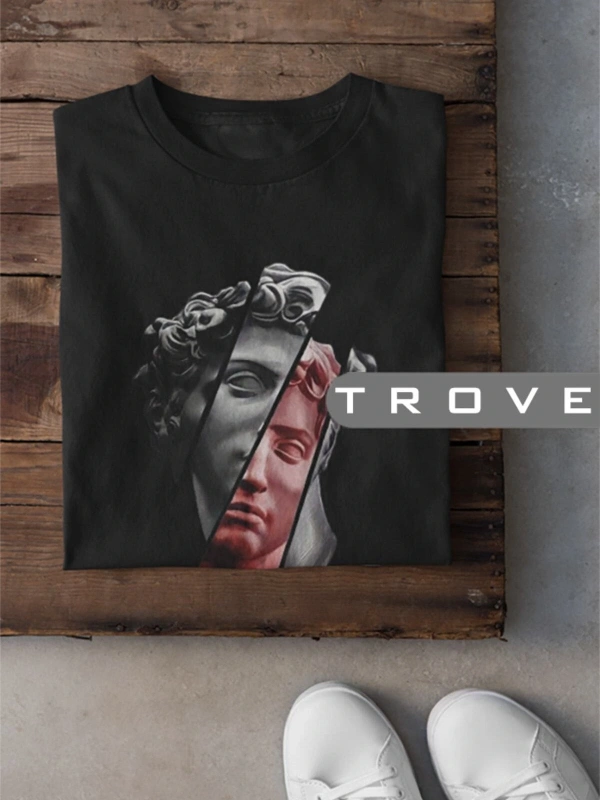 MAVİ Unısex Kadın Erkek Mitoloji Heykel Rönesans uk T-sh