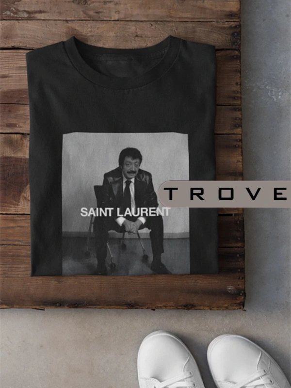 MAVİ Unısex Kadın Erkek Müslüm Gürses Tasarım Katalog %100 Pamuk Baskılı Siyah Beyaz T-shirt