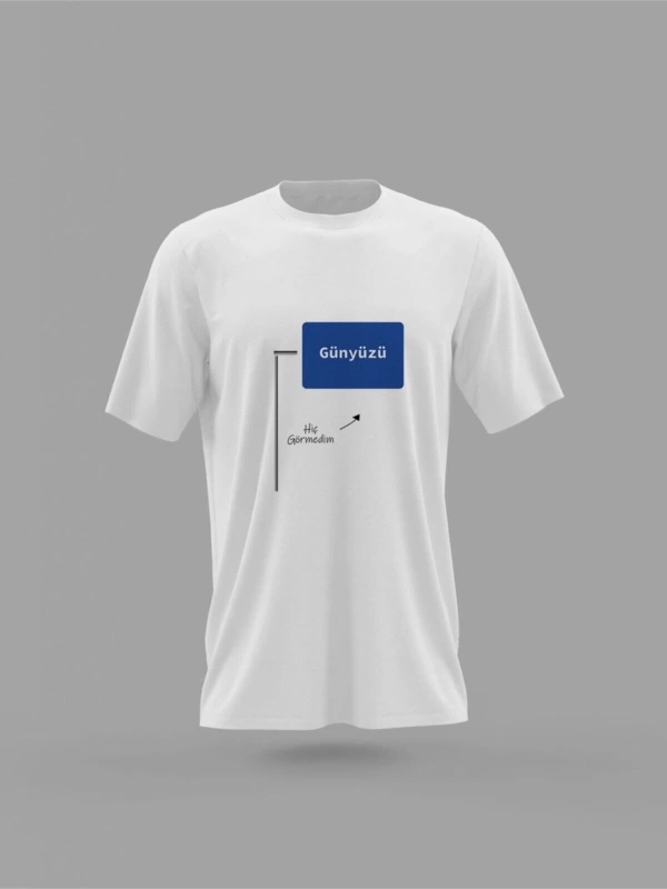 MAVİ Unisex Komik Sözlü Günyüzü Tasarımlı Baskılı T-shirt PNRMTSHRT1497