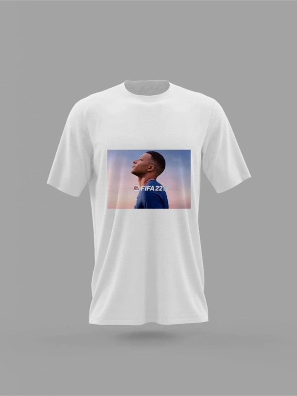 MAVİ Unisex Kylian Mbappe Fifa 22 Futbol Baskılı T-shirt PNRMTSHRT4361