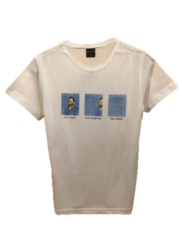 MAVİ Unisex Van Gogh Portre Baskılı Beyaz Thsirt VNGH5622