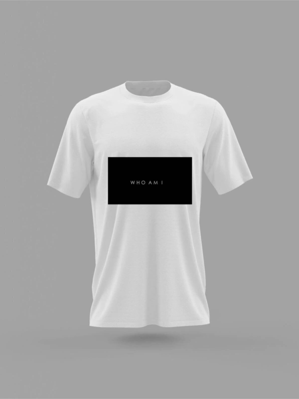 MAVİ Who Am I Ben Kimim Black Siyah Minimal Tasarım Baskılı T-shirt PNRMTSHRT4126