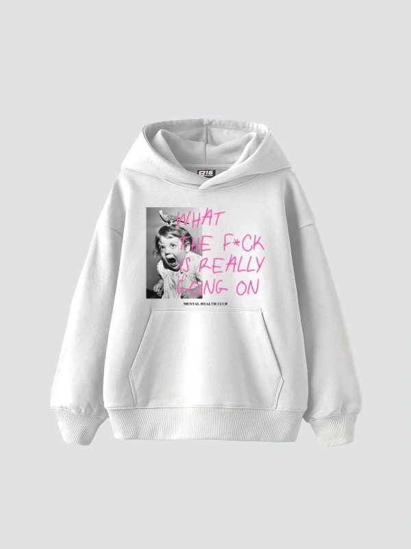 Mental Health Baskılı Oversize Unisex Beyaz