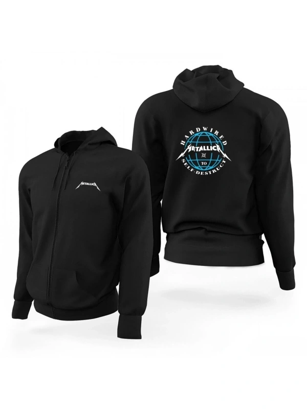 Metallica Hardwired Fermuarlı Kaps?onlu Sweatshirt 12919