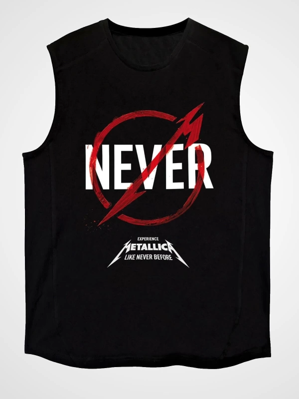 Metallica Never Siyah Kolsuz Tişört T-shirt