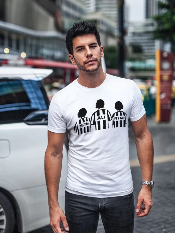 Metin Ali Feyyaz Efsaneleri Futbolcu Tasarım Baskılı T-shirt Pnrmtshr
