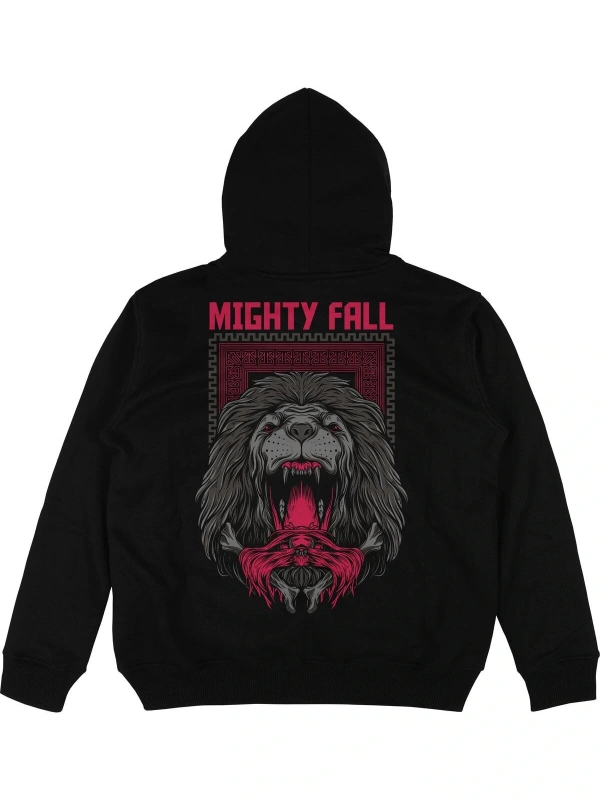 Mighty Fall Siyah Oversize Unisex Kapüşonlu Sweatshirt Hoodie
