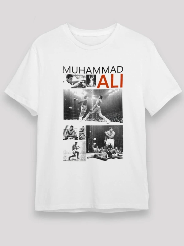 Muhammed Ali Beyaz Unisex Tişört T-shirt