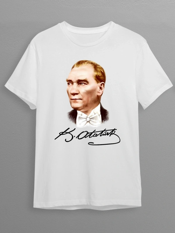 Mustafa Kemal Atatürk İmza Baskılı Unisex T-shirt HC05