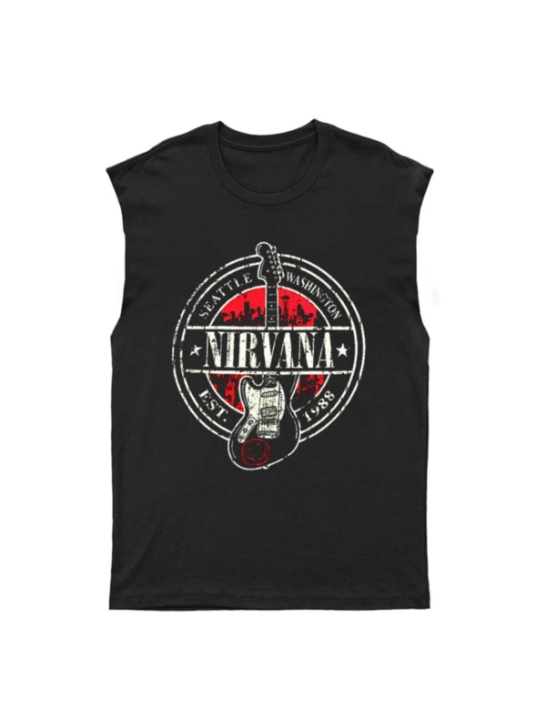 Nirvana Kesik Kol Tişört Kolsuz T-shirt Bkt5782