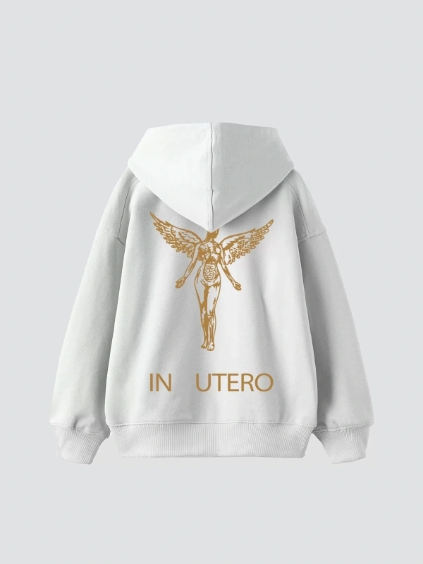 Nirvana Sırt Baskılı Unisex Oversize Beyaz